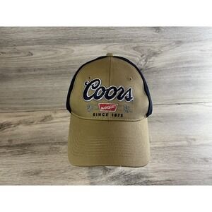 Coors Banquet Beer Baseball‎ Hat One Size Alcohol Navy Blue Cap Stretch BSW